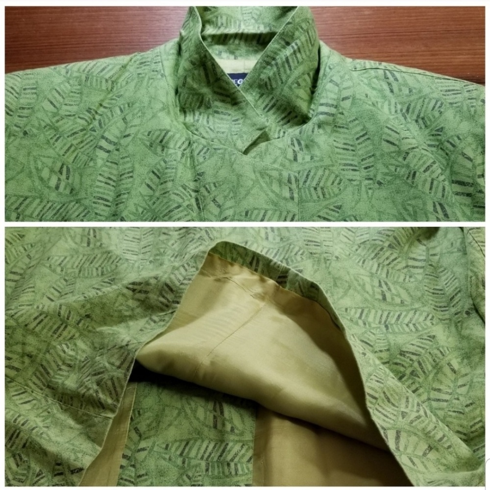 💚 Diane Gilman Vintage Blazer Foliage Print L 🎤 - Picture 6 of 9